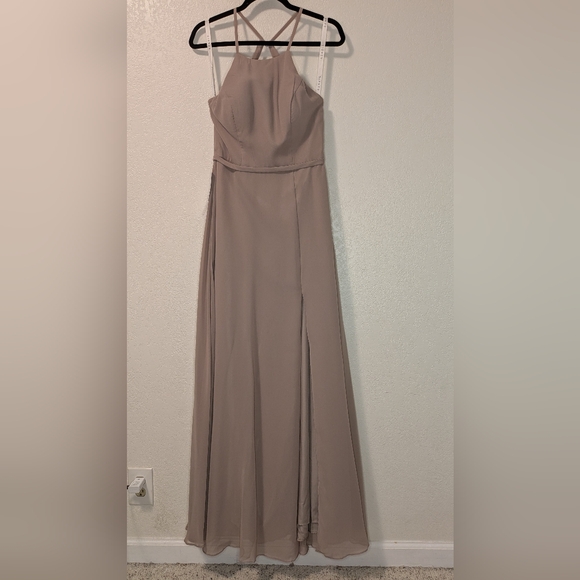 Azazie Bree Bridesmaid Dress In Taupe - Picture 2 of 15